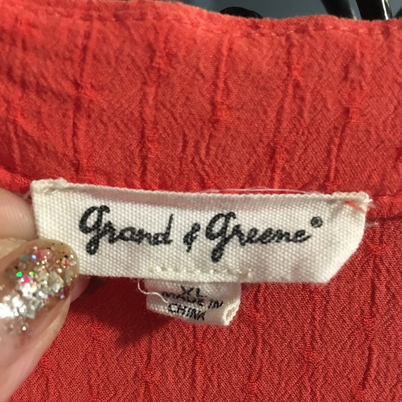 Woman’s Tangerine orange button blouse / Top - Picture 5 of 12